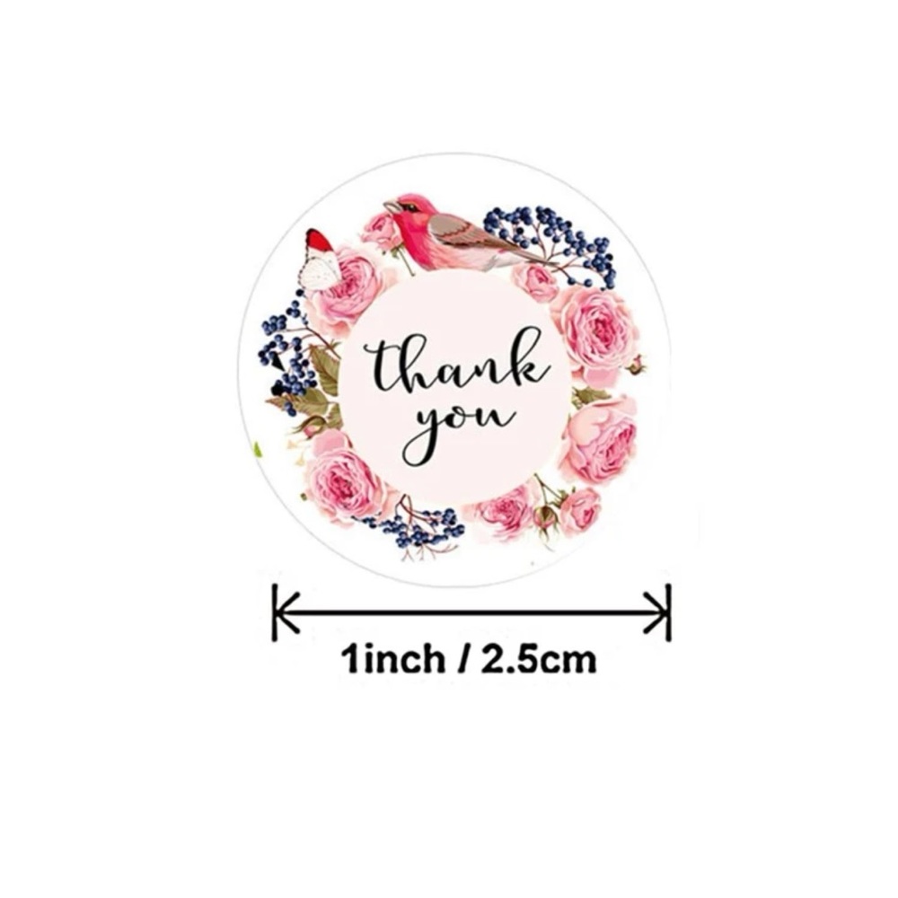 New 500 Pcs Floral Thank You Stickers 1 Inch Stationery Small Business Supplies - Picture 15 of 16